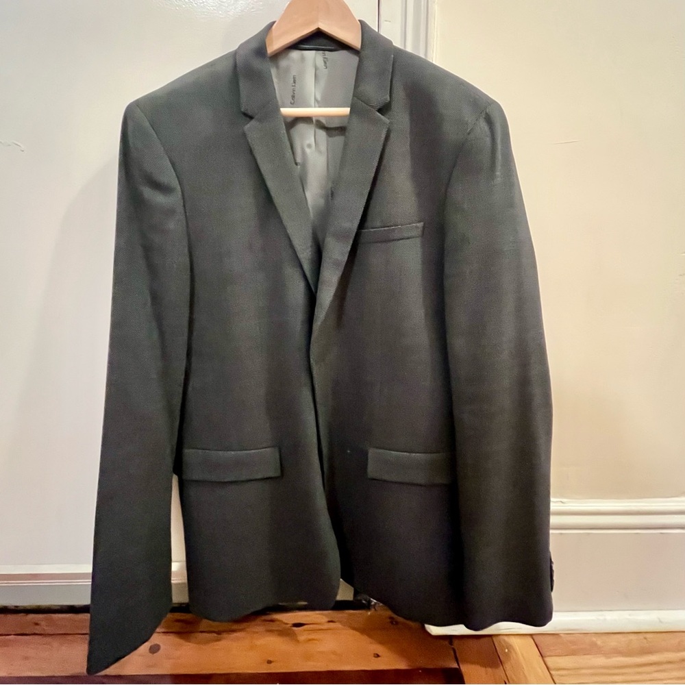 Calvin Klein Men's Dark Grey Single-Breasted Sport Coat Blazer Size 40R